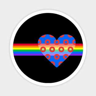 Phish Donuts Heart with Pride Rainbow Magnet